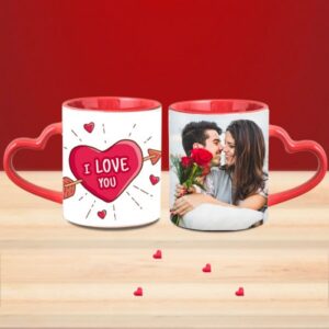 Capture Love with Our Heart Handle Photo Mug